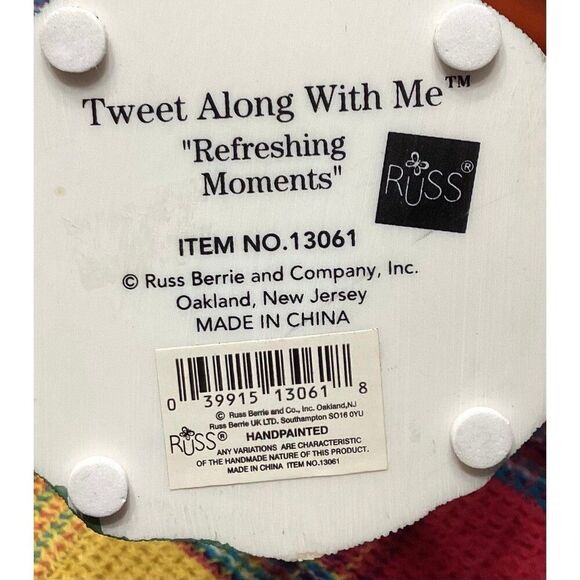 Russ Berrie Tweet Along with Me “Refreshing Moments” Bird Figurine #13061 - Picture 9 of 16